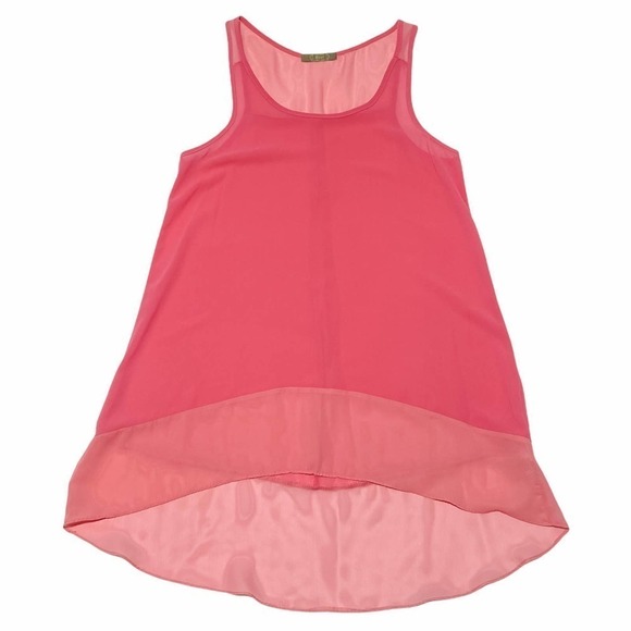 BOAZ Pink Sleeveless Sheer High Low Tunic Top - Picture 6 of 12